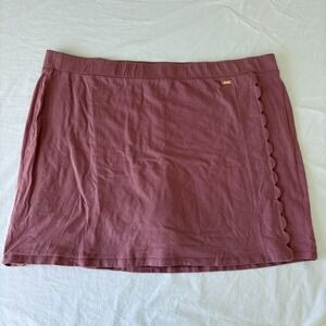 Jones New York Signature Womens Mauve Pink Scalloped Wrap Mini Skort Size 2XL